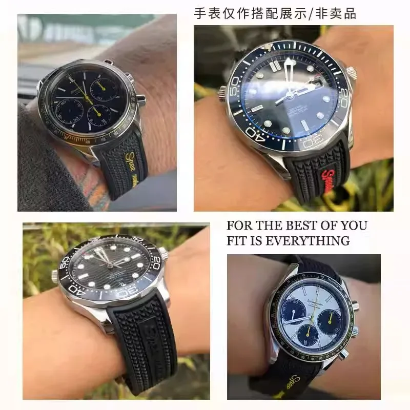 新しいゴムシリコン時計バンドオメガスピードマスター時計ストラ - Omega Watch Seamaster のレビューと価格