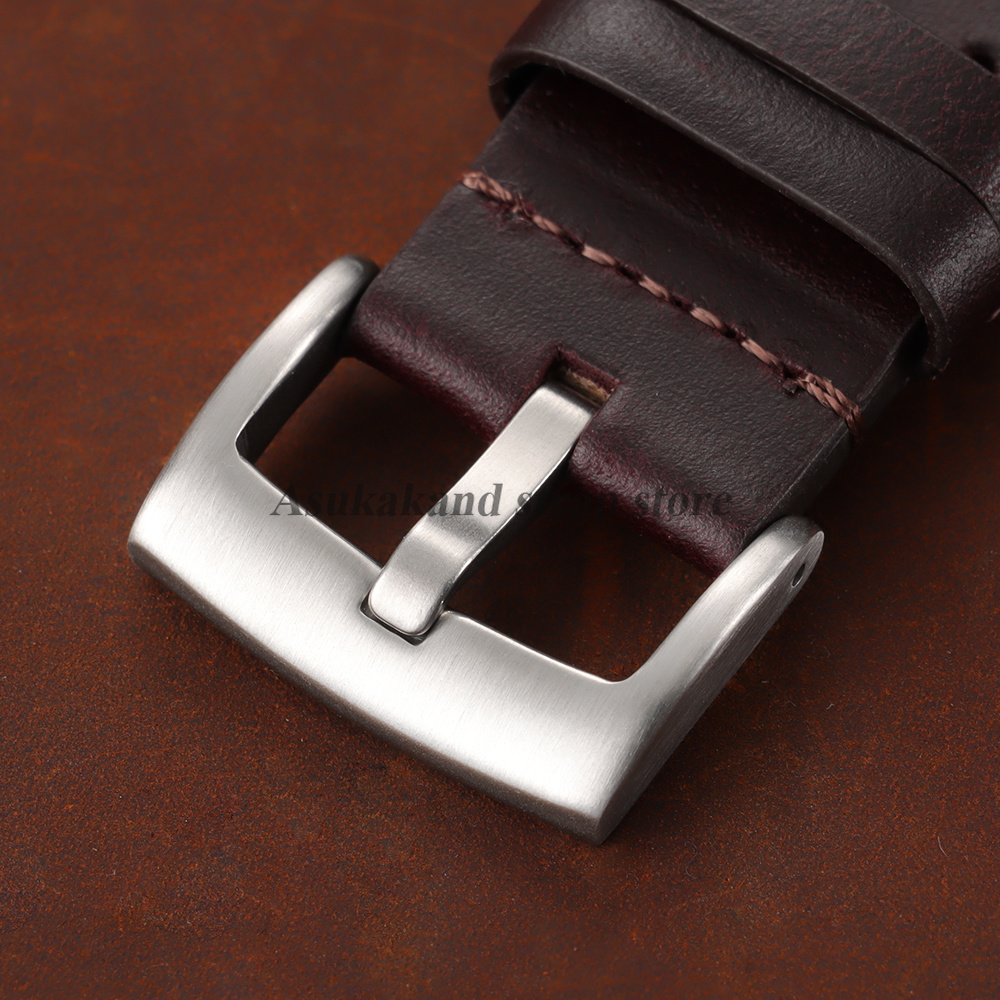 20mm 22mm 本革オイルワックスレザーストラップ クイ - Leather Strap Quick Release のレビューと価格