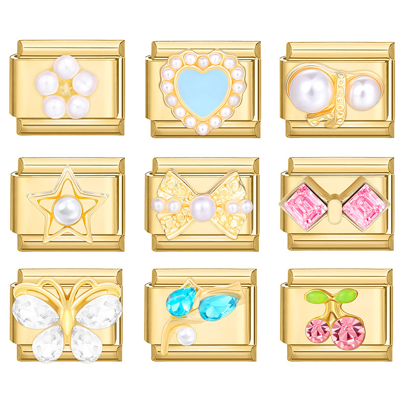 新しいヴィンテージグリッター太陽の花チューリップ蝶愛イタリア - Butterfly Clasp Deployant のレビューと価格