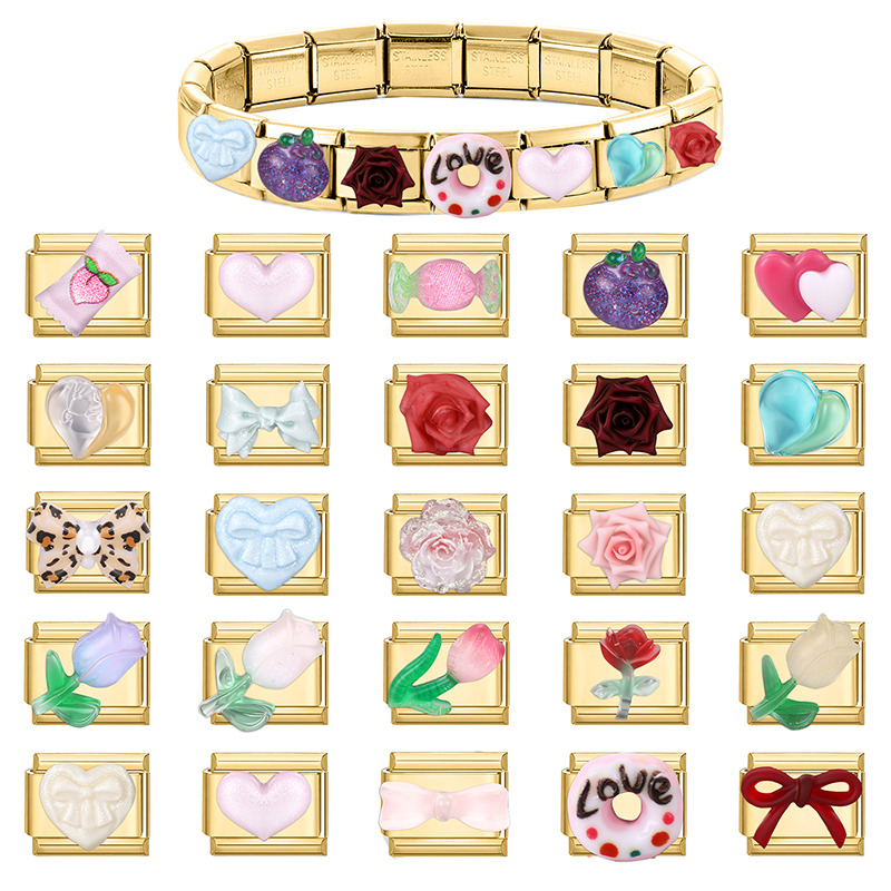 新しいヴィンテージグリッター太陽の花チューリップ蝶愛イタリア - Butterfly Clasp Deployant のレビューと価格