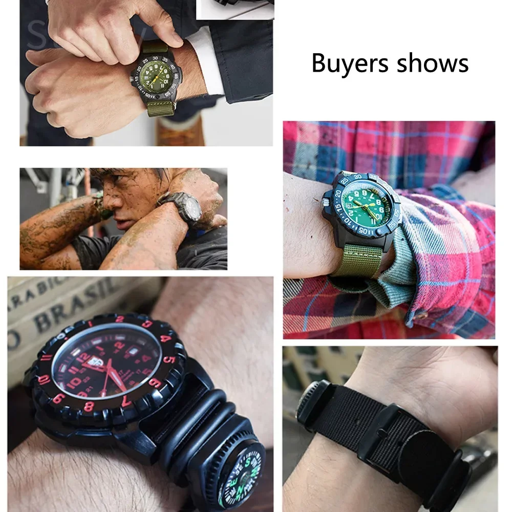 男性用ナイロンウォッチストラップ,防水腕時計バンド,ルミノッ - Perlon Strap Woven のレビューと価格