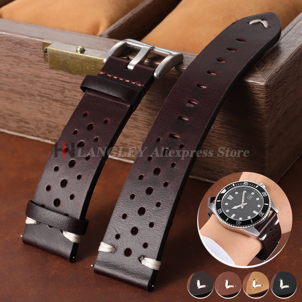 20mm 22mm プレミアム本革ストラップ クイックリリー - Leather Strap Quick Release のレビューと価格
