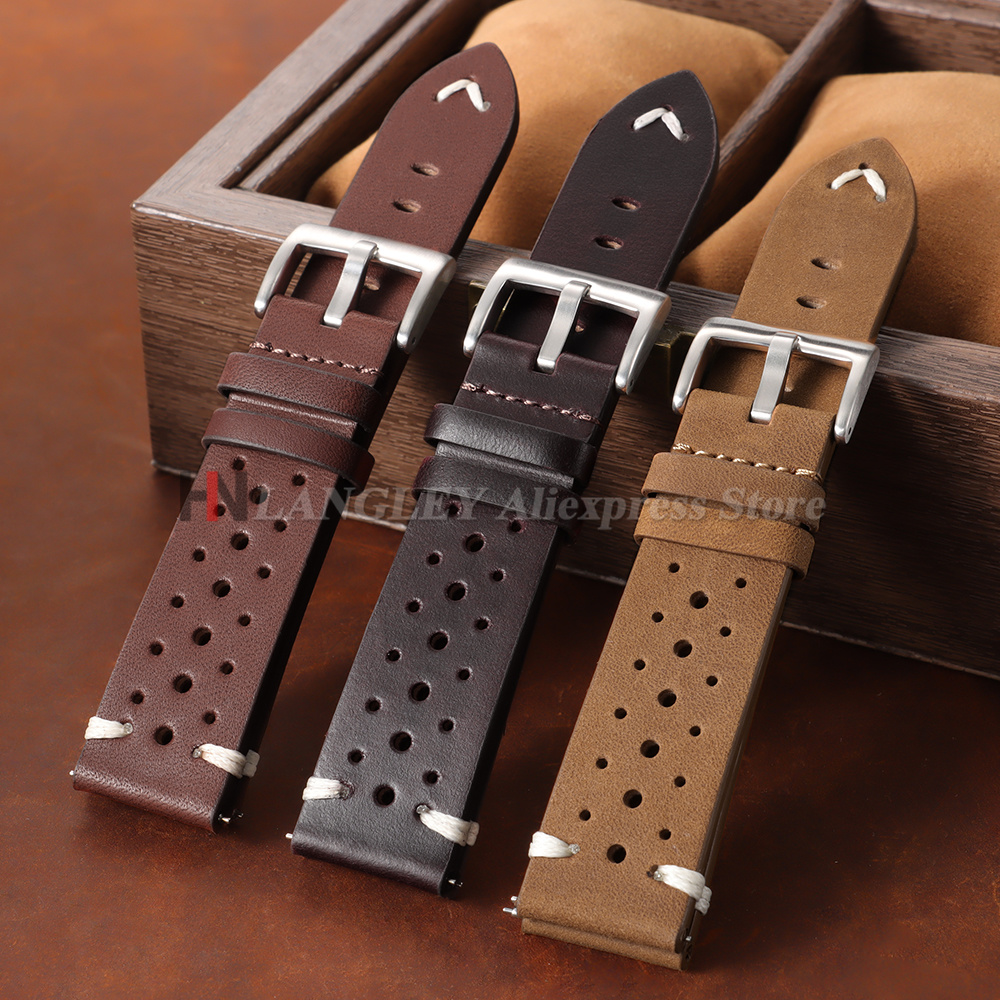 20mm 22mm プレミアム本革ストラップ クイックリリー - Leather Strap Quick Release のレビューと価格